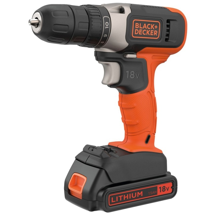 BLACK+DECKER Borr-/skruvdragare med 18V Lithium-ion 1,5AH i gruppen HEM, HUSHÅLL & TRÄDGÅRD / Verktyg / Skruvdragare hos TP E-commerce Nordic AB (A17539)