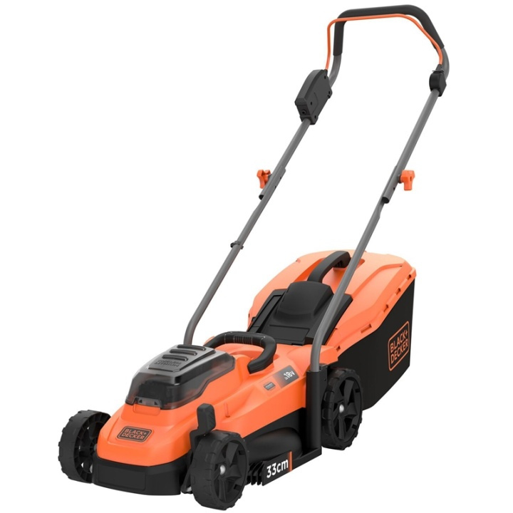 BLACK+DECKER Gräsklippare 2x18V 2.5Ah 33cm Batteri ingår i gruppen HEM, HUSHÅLL & TRÄDGÅRD / Trädgårdsprodukter / Trädgårdsredskap hos TP E-commerce Nordic AB (A17543)