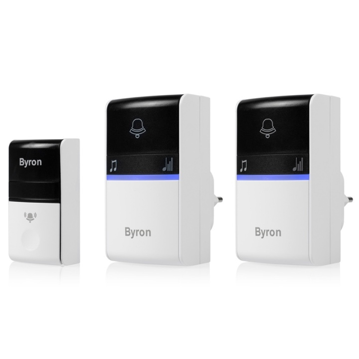Byron Trådlös dörrklocka Kinetic Ej batteri x2 mottagare i gruppen HEM, HUSHÅLL & TRÄDGÅRD / Larm & Säkerhet / Dörrklockor hos TP E-commerce Nordic AB (A17621)