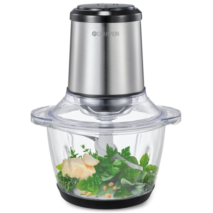 Champion Mini Chopper 1,2L 400W Glasskål MC310 Rostfri i gruppen HEM, HUSHÅLL & TRÄDGÅRD / Hushållsmaskiner / Matberedare & Köksassistenter / Mixer & Blender hos TP E-commerce Nordic AB (A17689)