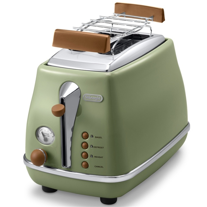 Delonghi Brödrost Icona Vintage Grön CT i gruppen HEM, HUSHÅLL & TRÄDGÅRD / Hushållsmaskiner / Brödrostar & Bordsgrillar / Brödrostar hos TP E-commerce Nordic AB (A17734)