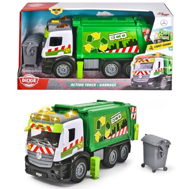 Dickie Action Truck - Garbage i gruppen LEKSAKER, BARN- & BABYPRODUKTER / Leksaker / Leksaksbilar & andra fordon hos TP E-commerce Nordic AB (A17771)