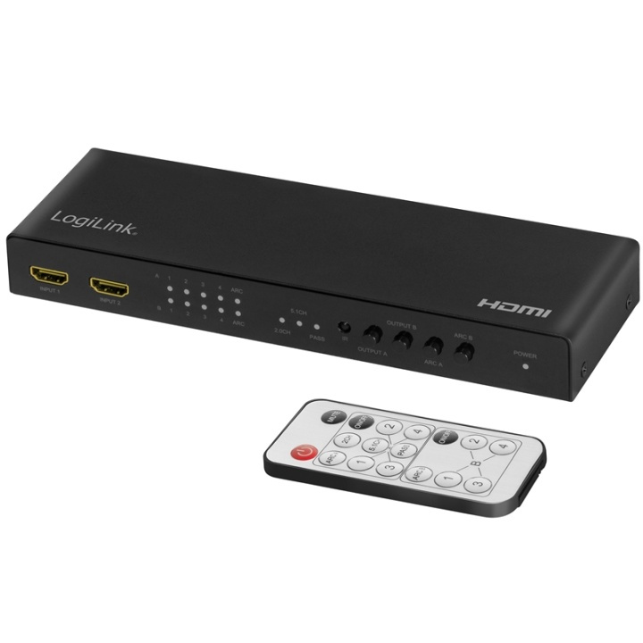 LogiLink HDMI Matrix-switch 4K/60Hz ARC HDCP HDR CEC i gruppen DATORER & KRINGUTRUSTNING / Datorkablar / Switchar & Splittrar hos TP E-commerce Nordic AB (A17896)