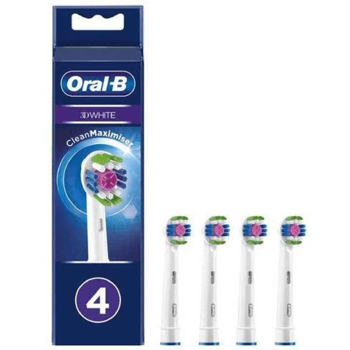 Oral B Borsthuvud 3D White 4st i gruppen SKÖNHET & HÄLSA / Munvård / Borsthuvuden & Tillbehör hos TP E-commerce Nordic AB (A17941)