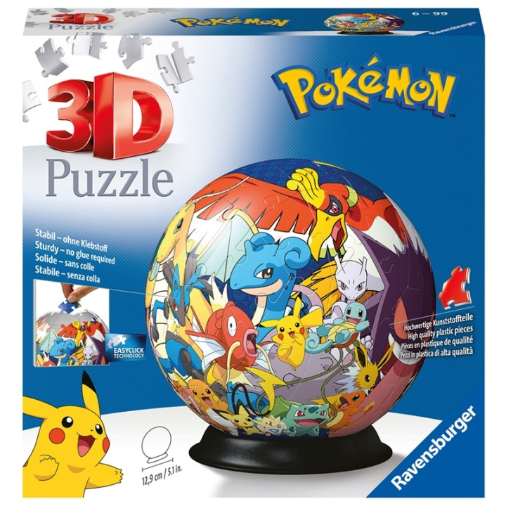 Ravensburger 3D Puzzle-Ball Pokémon 72p i gruppen SPORT, FRITID & HOBBY / Hobby / Pussel hos TP E-commerce Nordic AB (A17992)