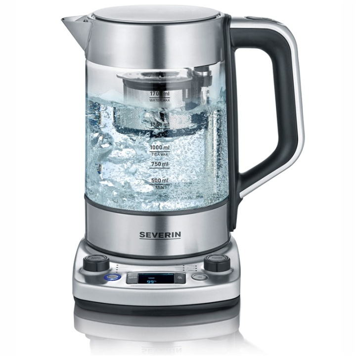 Severin Te / Vattenkokare med Hiss,Glas WK3422 i gruppen HEM, HUSHÅLL & TRÄDGÅRD / Hushållsmaskiner / Vatten & Juice / Vattenkokare hos TP E-commerce Nordic AB (A18056)