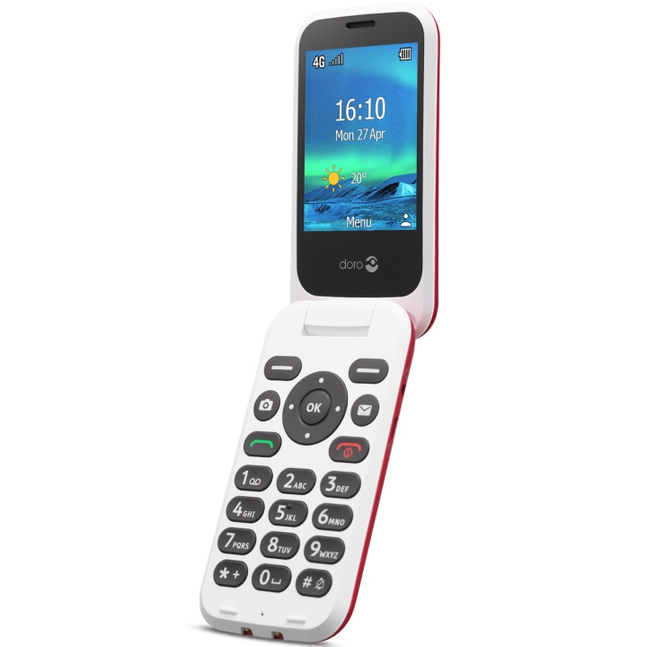Doro 6821 4G Röd/Vit i gruppen SMARTPHONE & SURFPLATTOR / Mobiltelefoner & smartphones hos TP E-commerce Nordic AB (A18632)