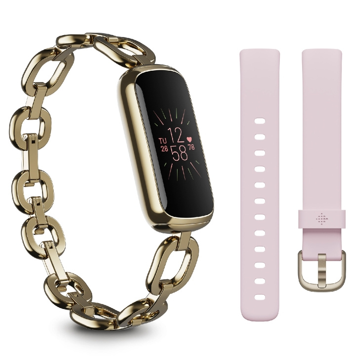 Fitbit Luxe, Special Edition Gorjana Soft Gold/Peony i gruppen SPORT, FRITID & HOBBY / Smartwatch & Aktivitetsarmband / Aktivitetsarmband hos TP E-commerce Nordic AB (A18724)