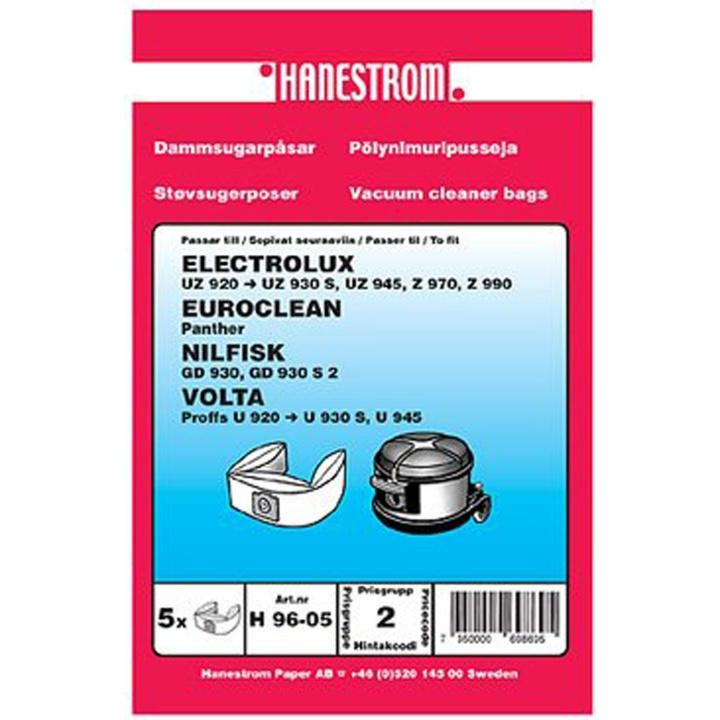 Haneström Dammpåsar Nilfisk 5pack VP930 i gruppen HEM, HUSHÅLL & TRÄDGÅRD / Städprodukter / Dammsugare & Tillbehör / Tillbehör / Dammsugarpåsar hos TP E-commerce Nordic AB (A18763)