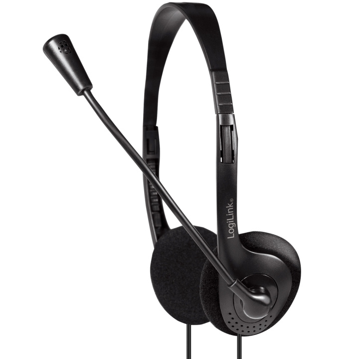 LogiLink PC-headset Stereo m mikrofon 1x3,5mm-kontakt i gruppen DATORER & KRINGUTRUSTNING / Datortillbehör / Headset hos TP E-commerce Nordic AB (A19049)