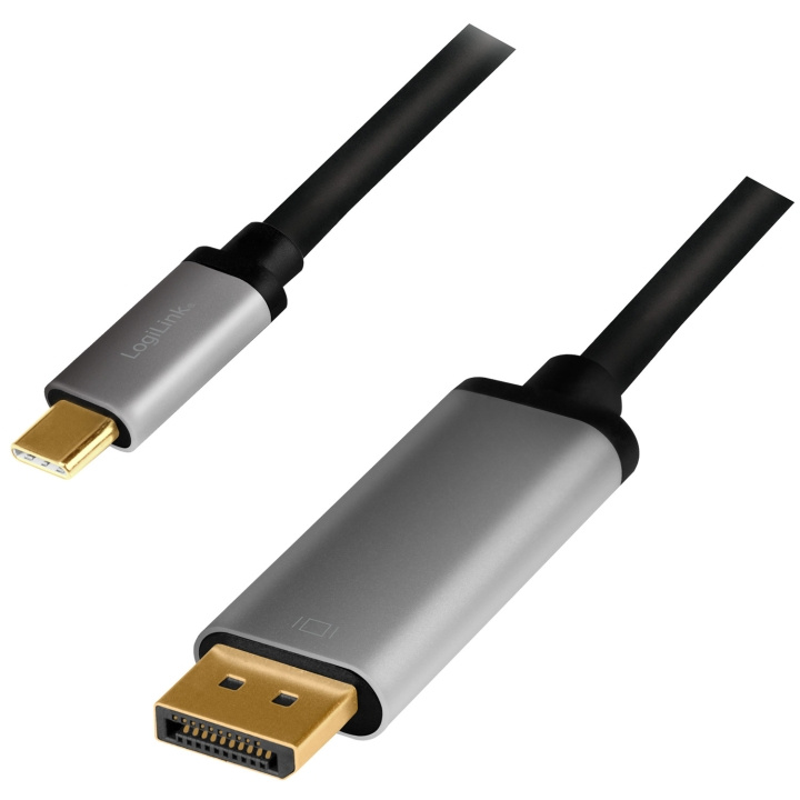 LogiLink USB-C -> DisplayPort 4K/60Hz Aluminium 1,8m i gruppen DATORER & KRINGUTRUSTNING / Datorkablar / DisplayPort / Kablar hos TP E-commerce Nordic AB (A19062)