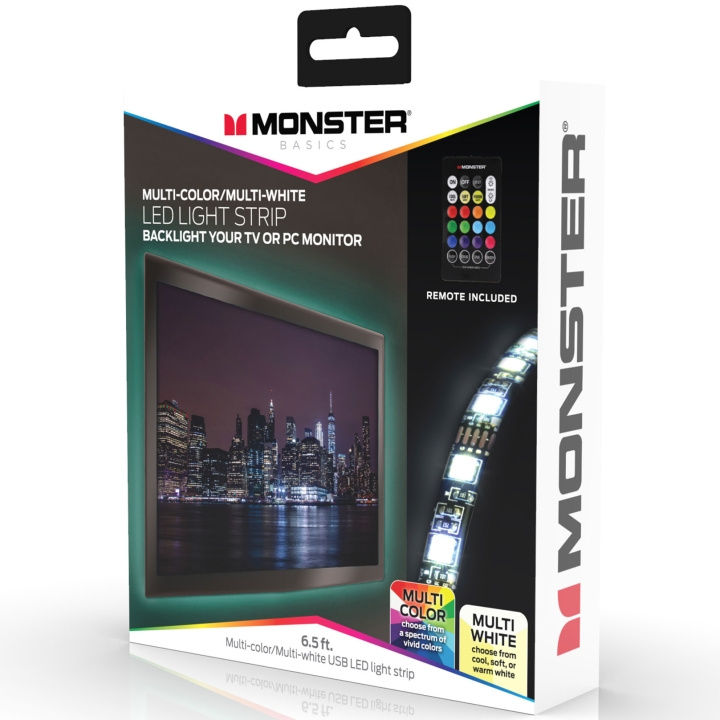 Monster Lightstrip RGB Inomhus 2 meter inkl. fjärr i gruppen HEMELEKTRONIK / Belysning / LED-slingor hos TP E-commerce Nordic AB (A19114)