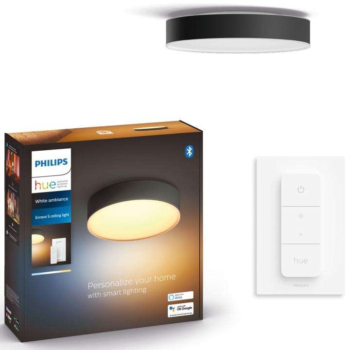 Philips Hue Enrave S Taklampa White Ambiance Svart i gruppen HEM, HUSHÅLL & TRÄDGÅRD / Smarta hem / Smart belysning hos TP E-commerce Nordic AB (A19238)