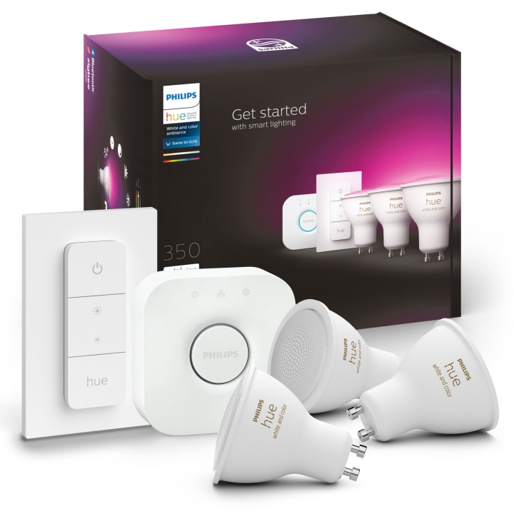 Philips Hue Startkit White/Color 3 x GU10 i gruppen HEM, HUSHÅLL & TRÄDGÅRD / Smarta hem / Smart belysning hos TP E-commerce Nordic AB (A19260)