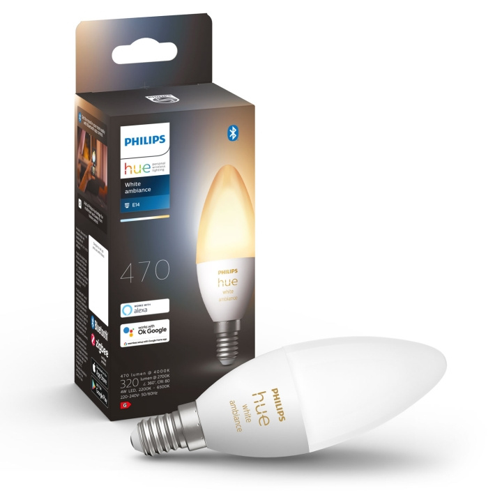 Philips Hue White Ambiance E14 Kron 1-pack i gruppen HEM, HUSHÅLL & TRÄDGÅRD / Smarta hem / Smart belysning hos TP E-commerce Nordic AB (A19264)