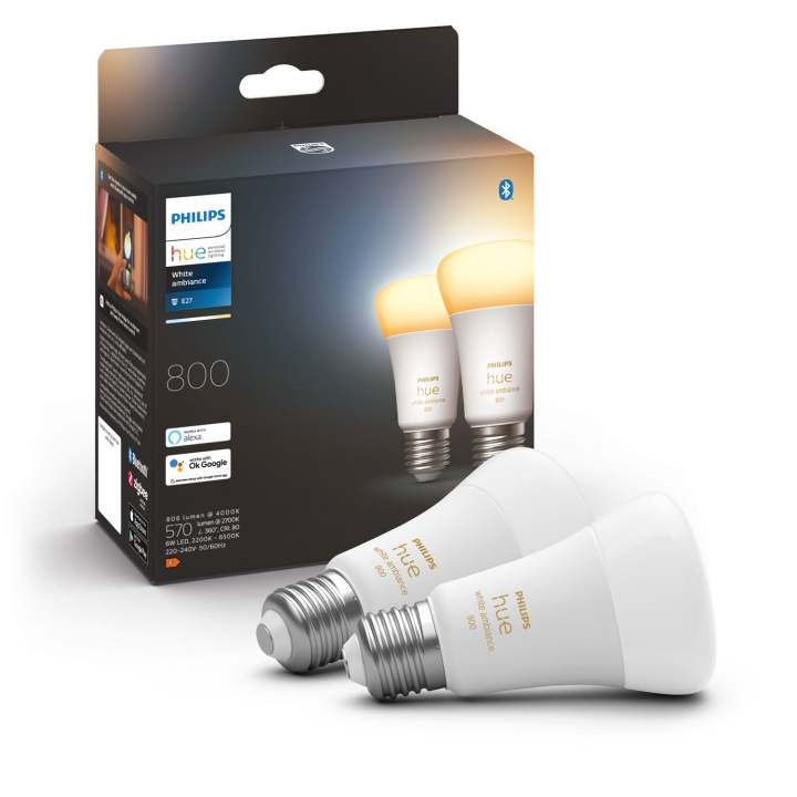 Philips Hue White Ambiance E27 2-pack i gruppen HEM, HUSHÅLL & TRÄDGÅRD / Smarta hem / Smart belysning hos TP E-commerce Nordic AB (A19267)