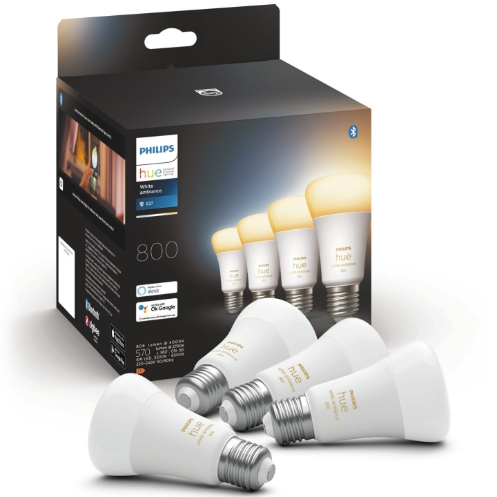 Philips Hue White Ambiance E27 4-pack i gruppen HEM, HUSHÅLL & TRÄDGÅRD / Smarta hem / Smart belysning hos TP E-commerce Nordic AB (A19268)