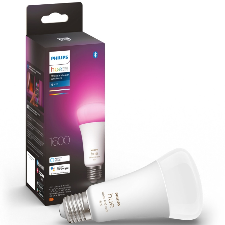 Philips Hue White Color Ambiance E27 A60 1600lm 1pack i gruppen HEM, HUSHÅLL & TRÄDGÅRD / Smarta hem / Smart belysning hos TP E-commerce Nordic AB (A19284)