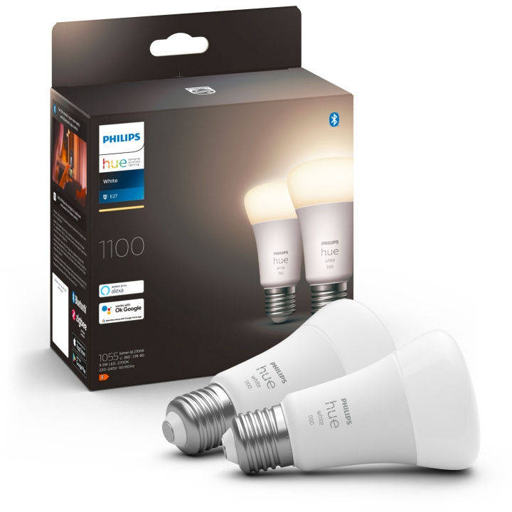 Philips Hue White E27 A60 1100lm 2-pack i gruppen HEM, HUSHÅLL & TRÄDGÅRD / Smarta hem / Smart belysning hos TP E-commerce Nordic AB (A19290)