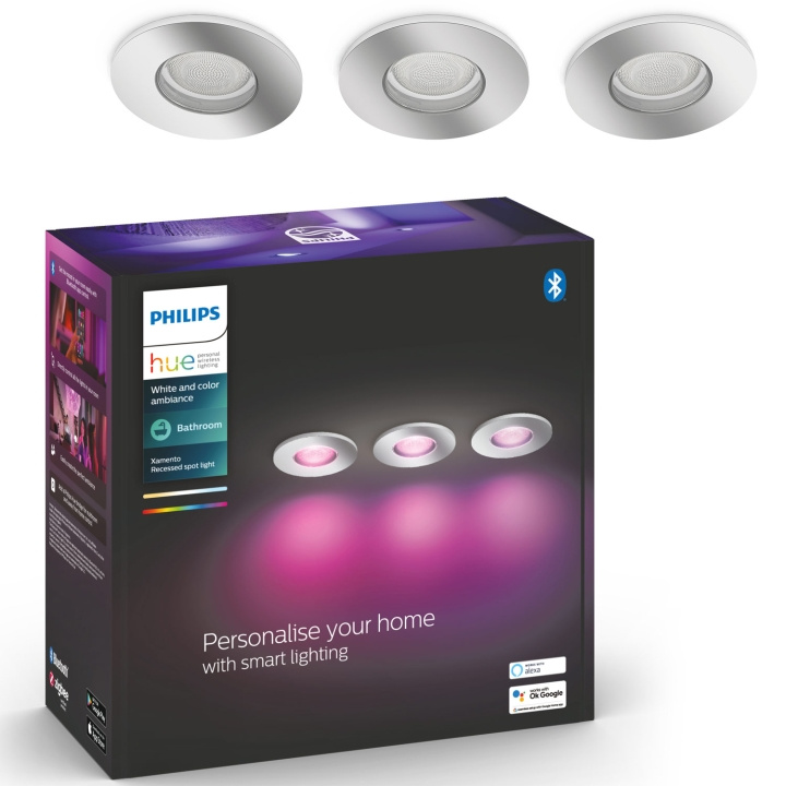 Philips Hue Xamento Infälld spot Badrum 3st Chrome i gruppen HEM, HUSHÅLL & TRÄDGÅRD / Smarta hem / Smart belysning hos TP E-commerce Nordic AB (A19298)