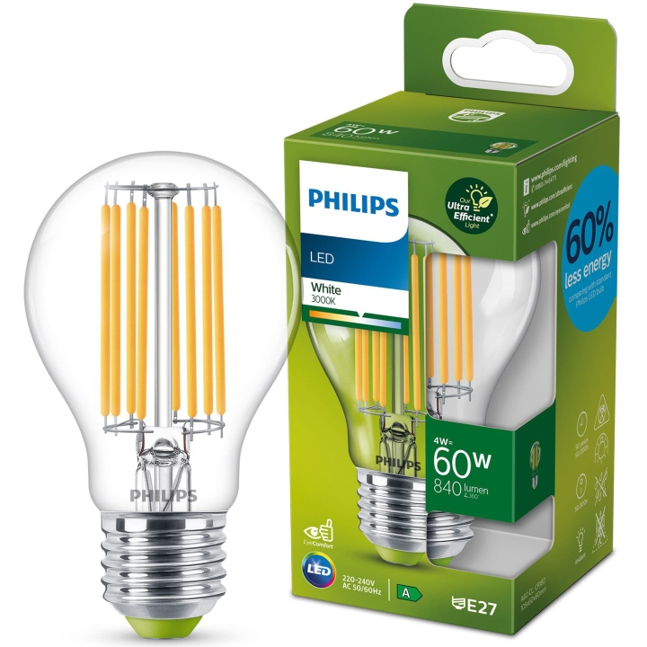 Philips LED E27 Normal 60W Klar 840lm 3000K Energiklass A i gruppen HEMELEKTRONIK / Belysning / LED-lampor hos TP E-commerce Nordic AB (A19304)