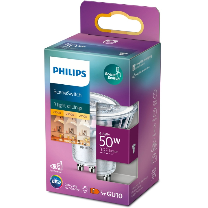 Philips LED SceneSwitch GU10 10-40-100% 50W 355lm i gruppen HEMELEKTRONIK / Belysning / LED-lampor hos TP E-commerce Nordic AB (A19306)