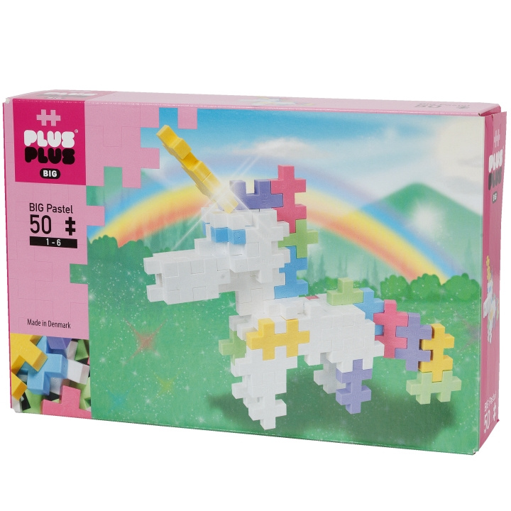 Plus Plus BIG Pastel Unicorn / 50 pcs i gruppen LEKSAKER, BARN- & BABYPRODUKTER / Leksaker / Byggleksaker / Byggklossar & övriga byggleksaker hos TP E-commerce Nordic AB (A19337)