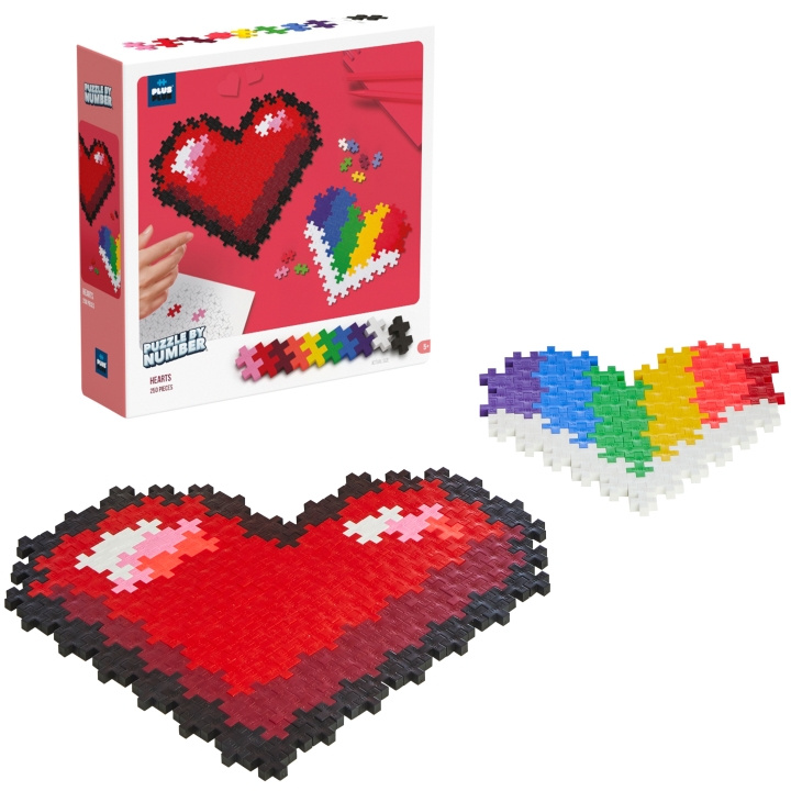 Plus Plus Puzzle By Number Hearts 250pcs i gruppen LEKSAKER, BARN- & BABYPRODUKTER / Leksaker / Byggleksaker / Byggklossar & övriga byggleksaker hos TP E-commerce Nordic AB (A19342)