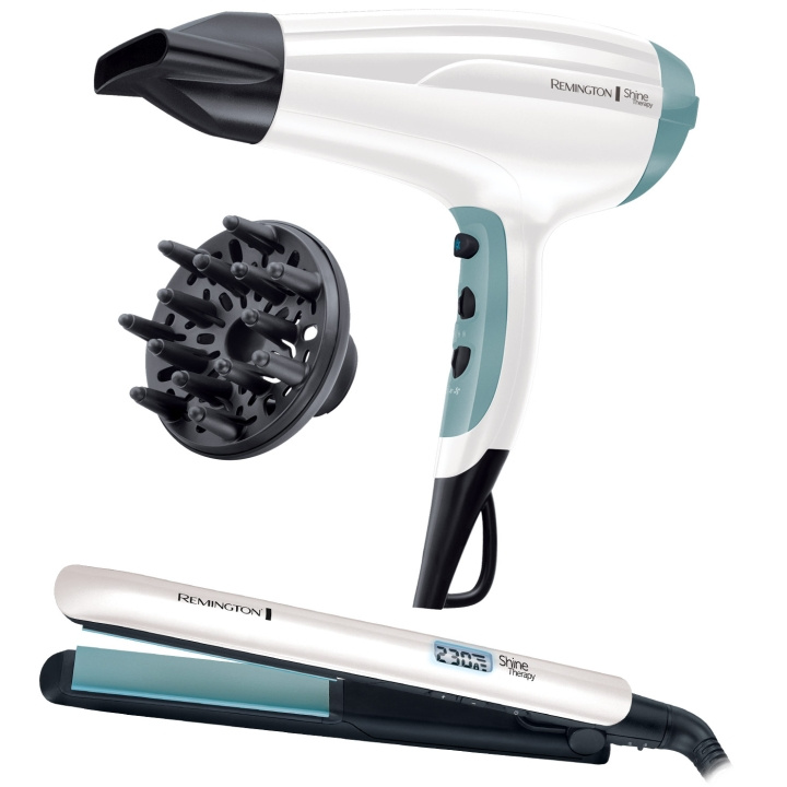 Remington Hårfön&Plattång S8500 Shine Therapy Giftpack i gruppen SKÖNHET & HÄLSA / Hår & Styling / Stylingverktyg / Plattänger hos TP E-commerce Nordic AB (A19377)