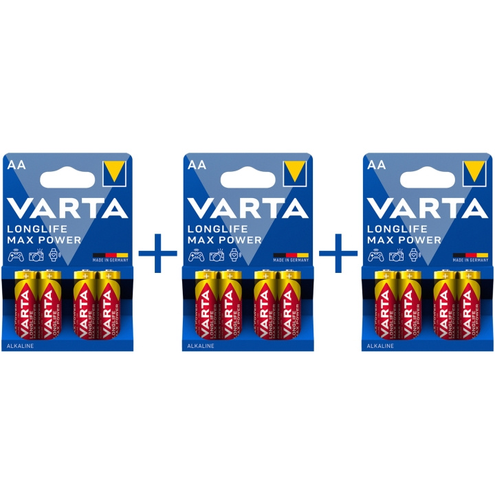 Varta Longlife Max Power AA/LR6 Batteri 3 x 4-pack i gruppen HEMELEKTRONIK / Batterier & Laddare / Batterier / AA hos TP E-commerce Nordic AB (A19607)