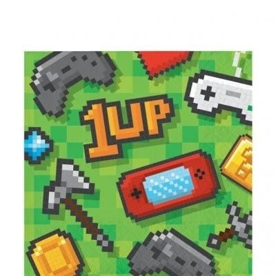 Game On 1 Up - Servetter 12,5 cm i gruppen HEMELEKTRONIK / Spelkonsoler & Tillbehör / Övriga spel & tillbehör hos TP E-commerce Nordic AB (A19725)