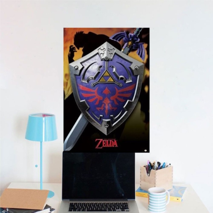 Poster Legends of Zelda - Hyliansk sköld, 50x70 cm i gruppen HEMELEKTRONIK / Spelkonsoler & Tillbehör / Övriga spel & tillbehör hos TP E-commerce Nordic AB (A19806)