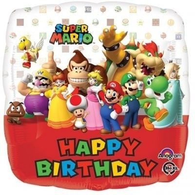 Super Mario Happy Birthday - Folieballong i gruppen HEMELEKTRONIK / Spelkonsoler & Tillbehör / Övriga spel & tillbehör hos TP E-commerce Nordic AB (A19844)
