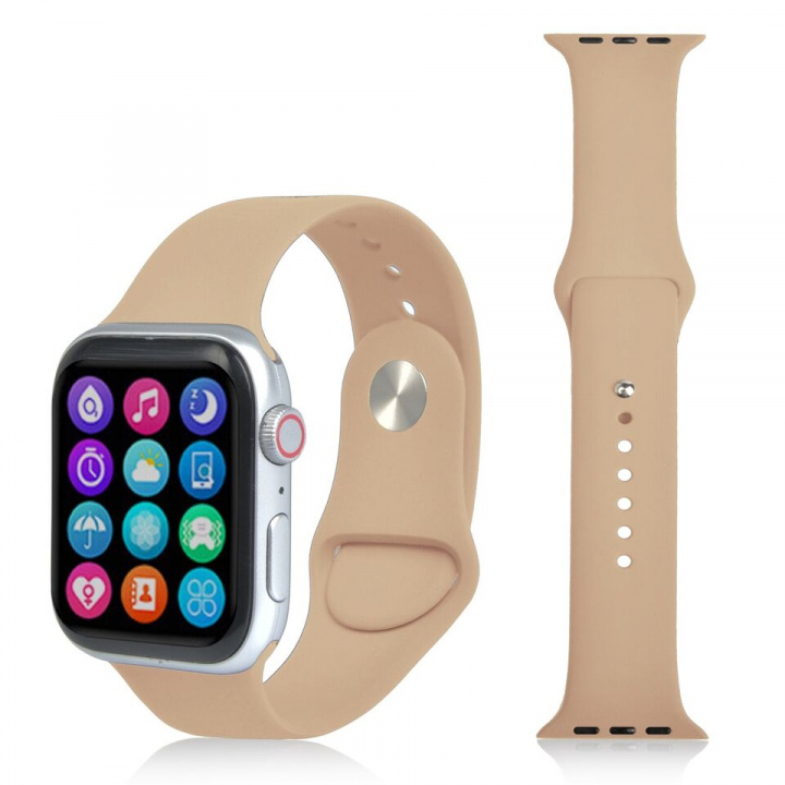Silikonarmband till Apple Watch 38/40mm, Ljusbrun i gruppen SMARTPHONE & SURFPLATTOR / Träning, hem & fritid / Apple Watch & tillbehör / Tillbehör hos TP E-commerce Nordic AB (A20231)