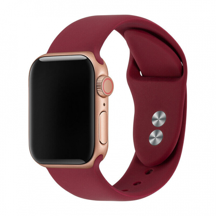 Silikonarmband till Apple Watch 38/40mm, Mörkröd i gruppen SMARTPHONE & SURFPLATTOR / Träning, hem & fritid / Apple Watch & tillbehör / Tillbehör hos TP E-commerce Nordic AB (A20232)