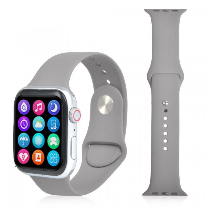 Silikonarmband till Apple Watch 42/44mm, Grå i gruppen SMARTPHONE & SURFPLATTOR / Träning, hem & fritid / Apple Watch & tillbehör / Tillbehör hos TP E-commerce Nordic AB (A20310)