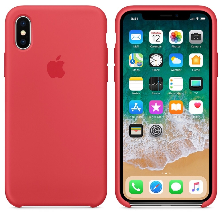 Apple iPhone XS Max Original silikonskal i Röd färg i gruppen SMARTPHONE & SURFPLATTOR / Mobilskydd / Apple / iPhone XS Max / Skal hos TP E-commerce Nordic AB (A20519)