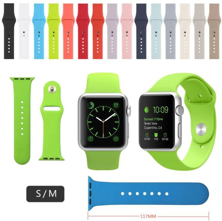 Silikonarmband till Apple Watch 38/40mm, Skogsgrön i gruppen SMARTPHONE & SURFPLATTOR / Träning, hem & fritid / Apple Watch & tillbehör / Tillbehör hos TP E-commerce Nordic AB (A20532)