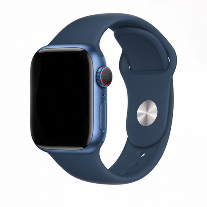 Silikonarmband till Apple Watch 38/40mm, Marinblå i gruppen SMARTPHONE & SURFPLATTOR / Träning, hem & fritid / Apple Watch & tillbehör / Tillbehör hos TP E-commerce Nordic AB (A20538)
