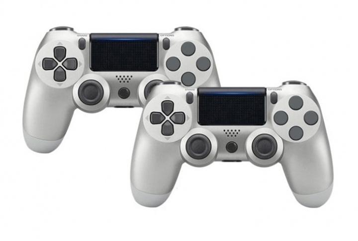 2-pack Handkontroll till Playstation 4 / PS4, Silver i gruppen HEMELEKTRONIK / Spelkonsoler & Tillbehör / Sony PlayStation 4 hos TP E-commerce Nordic AB (A20674PKT)