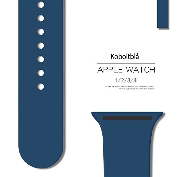 Silikonarmband till Apple Watch 40mm, Mörkblå i gruppen SMARTPHONE & SURFPLATTOR / Träning, hem & fritid / Apple Watch & tillbehör / Tillbehör hos TP E-commerce Nordic AB (A20726)