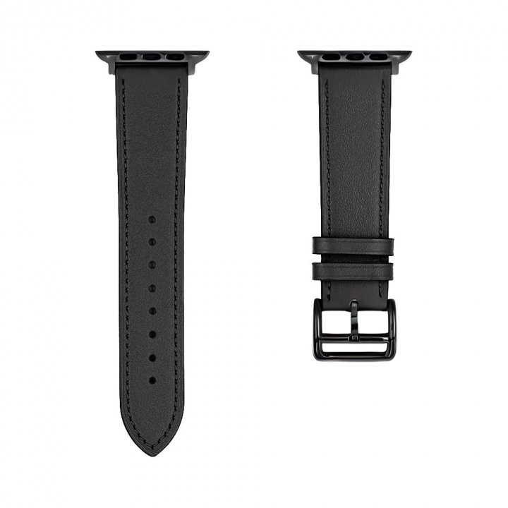 Armband i PU-läder till Apple Watch 42/44mm, Svart i gruppen SMARTPHONE & SURFPLATTOR / Träning, hem & fritid / Apple Watch & tillbehör / Tillbehör hos TP E-commerce Nordic AB (A20881)