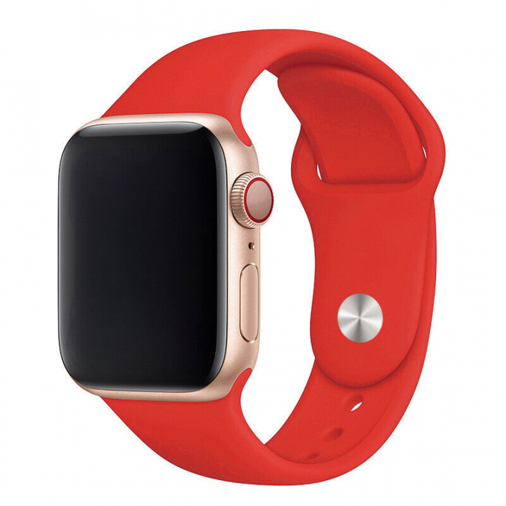Silikonarmband till Apple Watch 42/44mm, Röd i gruppen SMARTPHONE & SURFPLATTOR / Träning, hem & fritid / Apple Watch & tillbehör / Tillbehör hos TP E-commerce Nordic AB (A21298)