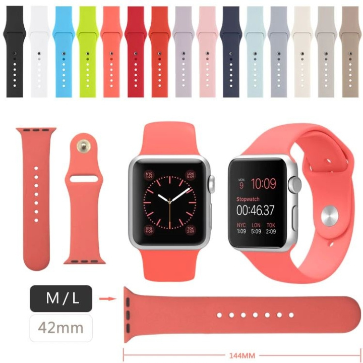Silikonarmband till Apple Watch 42mm i gruppen SMARTPHONE & SURFPLATTOR / Träning, hem & fritid / Apple Watch & tillbehör / Tillbehör hos TP E-commerce Nordic AB (A21301)