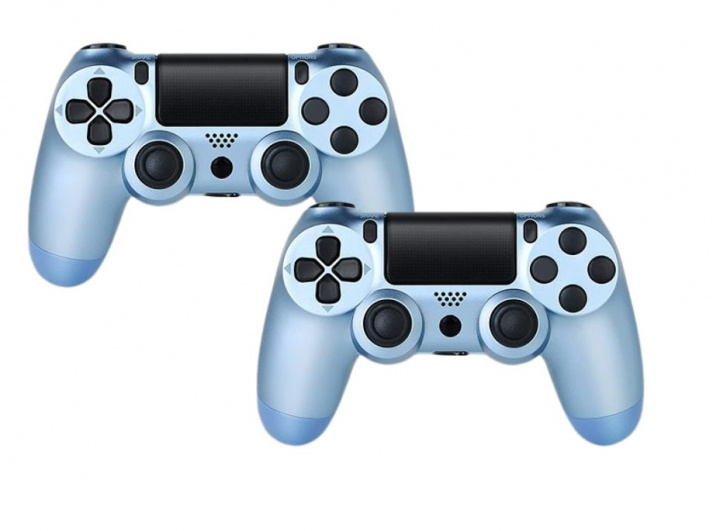 2-pack Handkontroll till Playstation 4 / PS4, Blå Metallic i gruppen HEMELEKTRONIK / Spelkonsoler & Tillbehör / Sony PlayStation 4 hos TP E-commerce Nordic AB (A21885PKT)