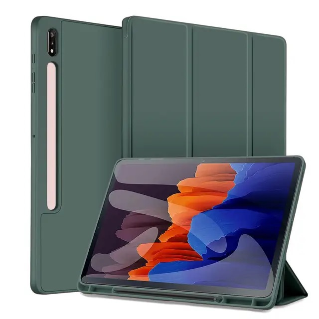 Fodral till Samsung Galaxy Tab S7 Plus, Grön i gruppen SMARTPHONE & SURFPLATTOR / Surfplattor skydd / Samsung-surfplattor hos TP E-commerce Nordic AB (A22061)