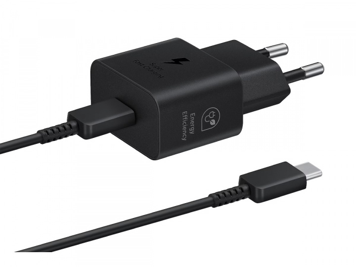 Samsung EP-T2510N GaN Väggladdare USB-C 25W + kabel, Svart i gruppen SMARTPHONE & SURFPLATTOR / Laddare & Kablar / Väggladdare / Väggladdare Typ C hos TP E-commerce Nordic AB (A22077)