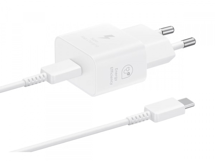 Samsung EP-T2510N GaN Väggladdare USB-C 25W + kabel, Vit i gruppen SMARTPHONE & SURFPLATTOR / Laddare & Kablar / Väggladdare / Väggladdare Typ C hos TP E-commerce Nordic AB (A22078)