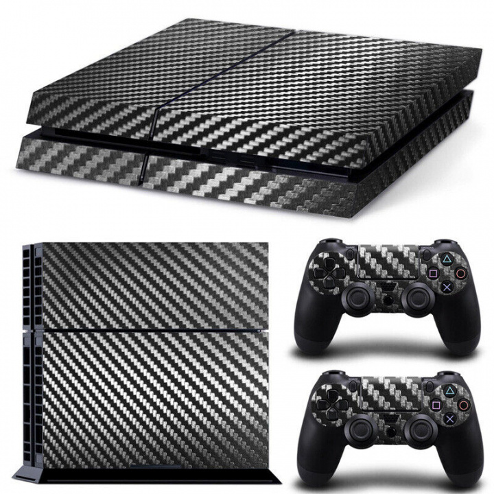 Kolfiber liknande PS4 Skin, Svart i gruppen HEMELEKTRONIK / Spelkonsoler & Tillbehör / Sony PlayStation 4 / Tillbehör hos TP E-commerce Nordic AB (A22284)