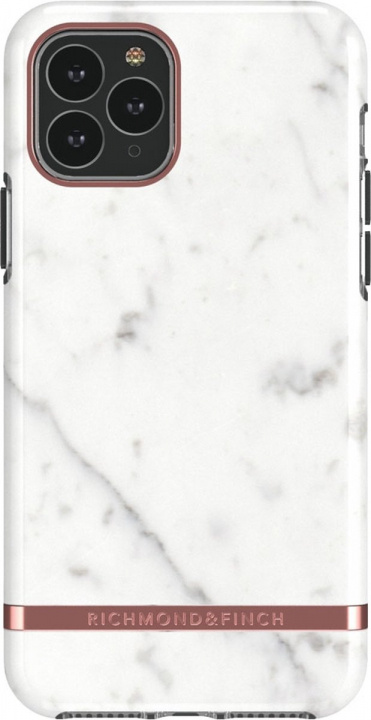 Richmond & Finch iPhone 12/12 Pro Freedom Case, White Marble, Rosegold i gruppen SMARTPHONE & SURFPLATTOR / Mobilskydd / Apple / iPhone 12/12 Pro / Skal hos TP E-commerce Nordic AB (A22387)